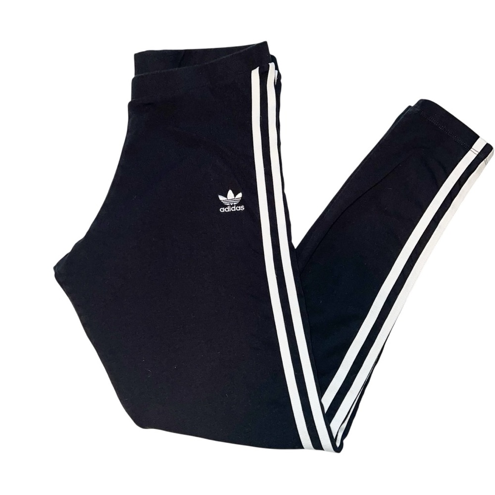 Adidas | Women's 3-Stripes Cotton Black Leggings | Medium